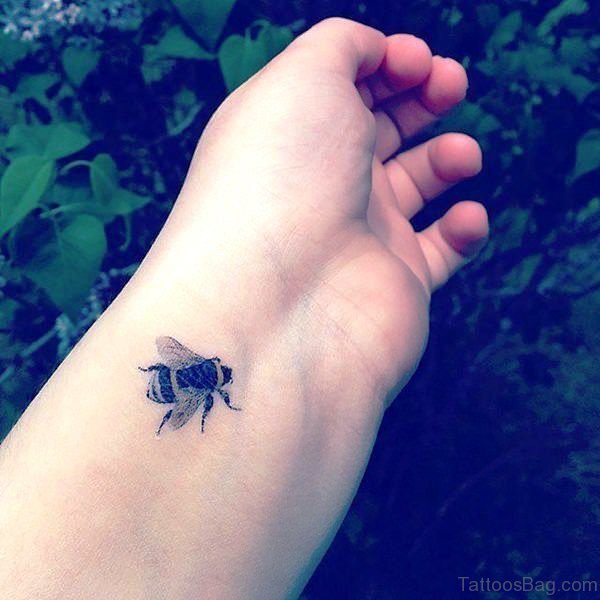 Bee Tattoo On Wrist