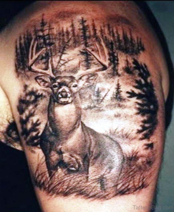 73 Attractive Buck Tattoos On Shoulder