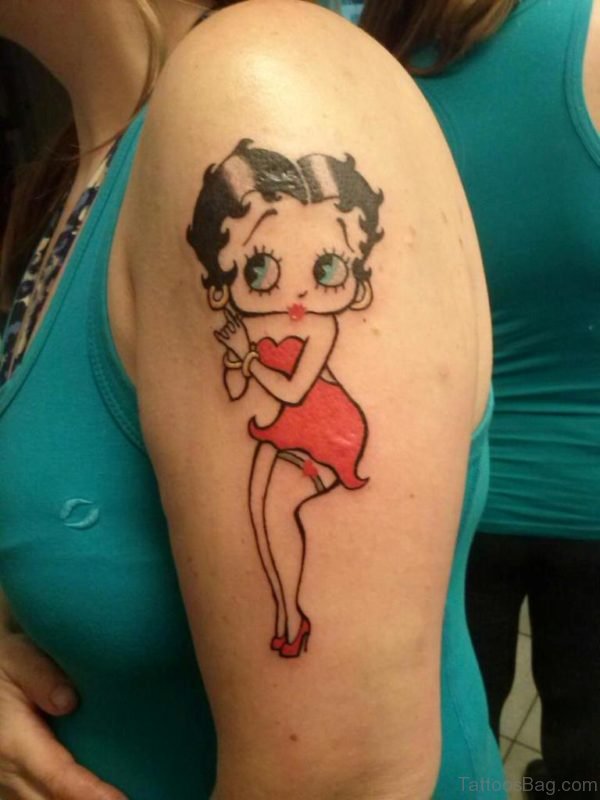 Betty Boop Tattoo Design On Shoulder