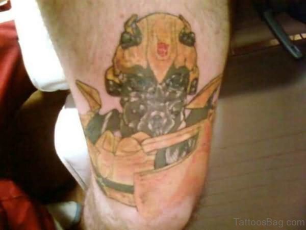 Big Bee Tattoo On Thigh