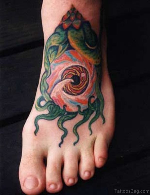 Bio Eye Tattoo On Foot