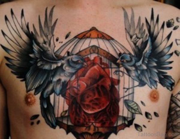 Bird And Heart Tattoo