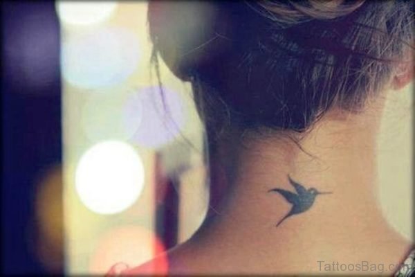 Bird Tattoo On Neck