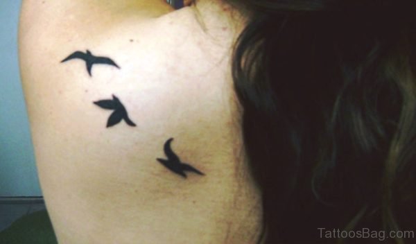 Bird Tattoo On Shoulder Back
