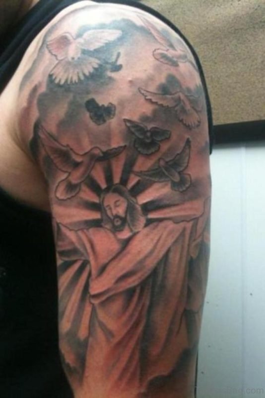 Birds And Jesus Tattoo