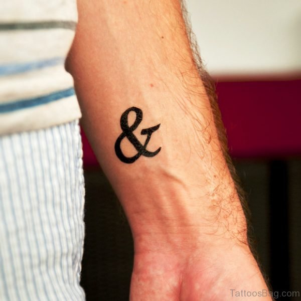 Black Ampersand Wrist Tattoo