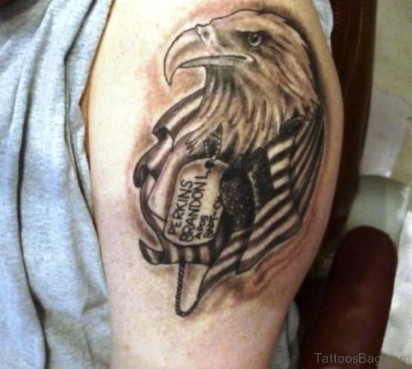 Black And Grey Eagle Tattoo Design