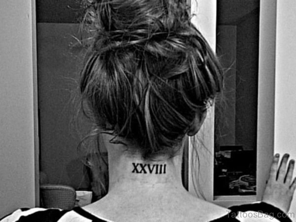 Black And White Roman Numeral Tattoo