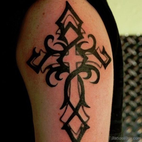 Black Celtic Cross Tattoo