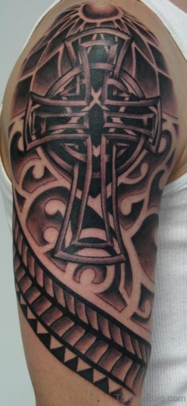 Black Cross Tattoo Design 