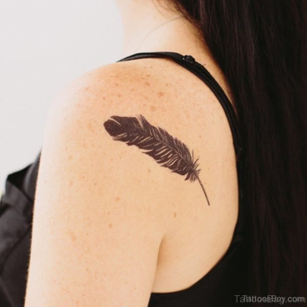 Black Feather Tattoo Design 