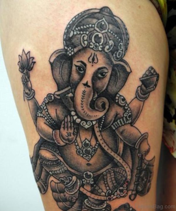 Black Ganesha Tattoo 