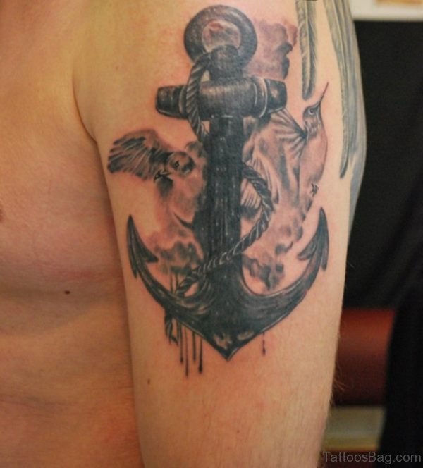 Black Hope Anchor Tattoo