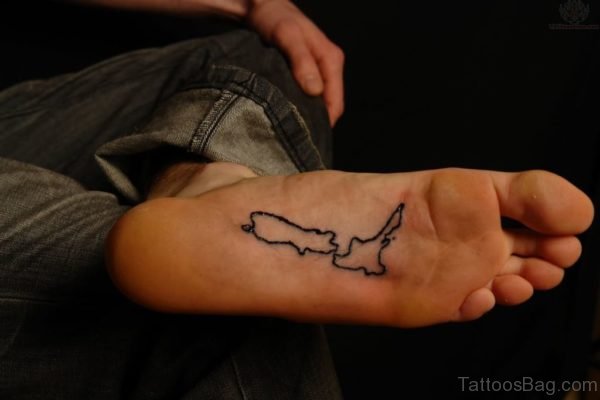 Black Ink Map Tattoo 