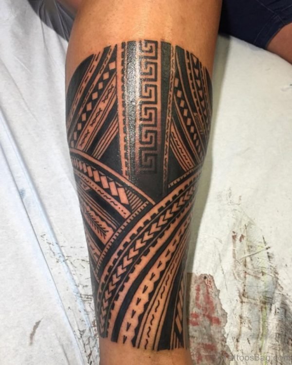 Black Inked Tribal Tattoo 