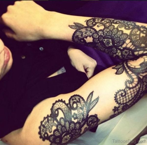 Black Lace Tattoo Design