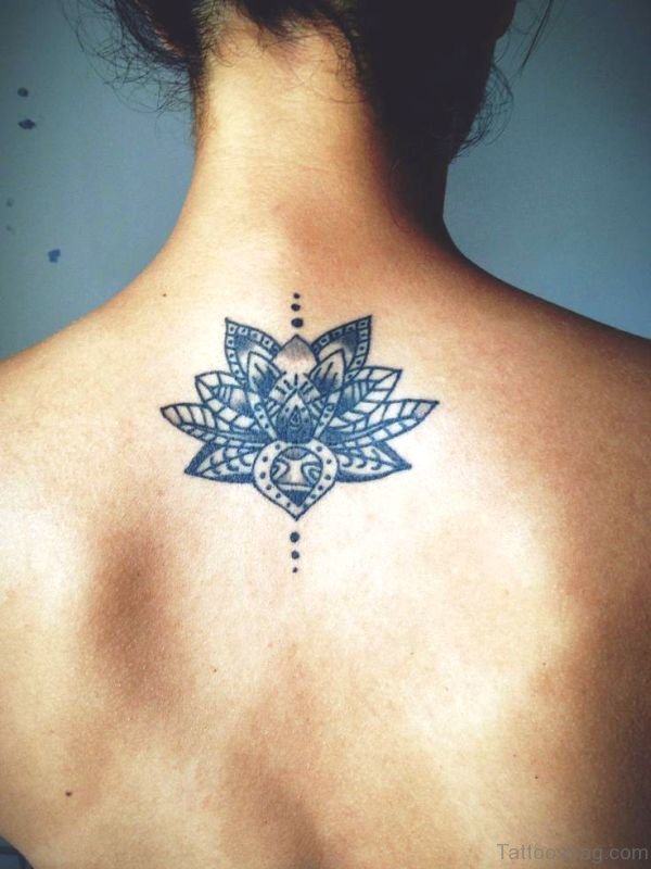 Black Lotus Neck Tattoo
