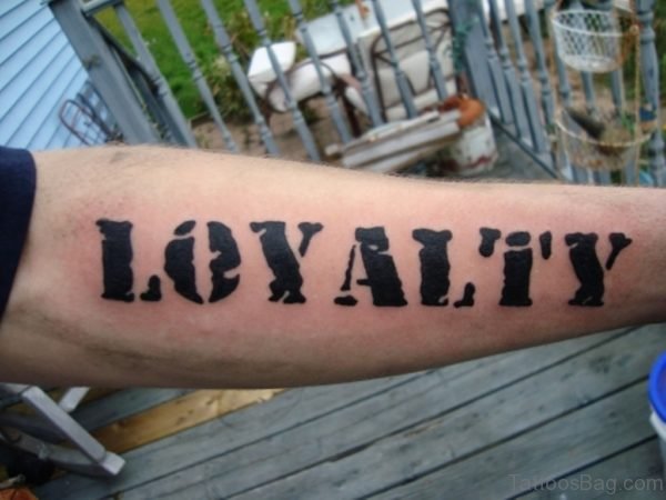 Black Loyalty Tattoo On Wrist