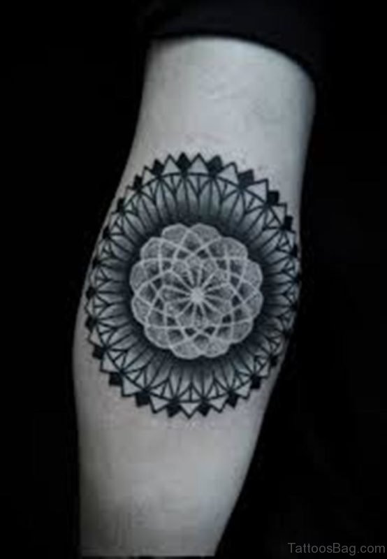 Black Mandala Tattoo For Arm