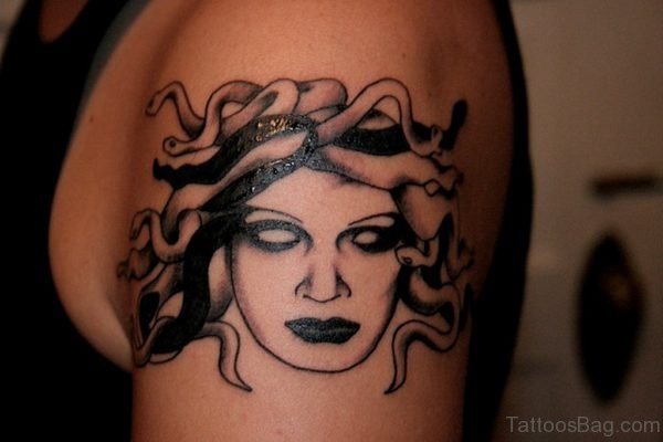 Black Medusa Tattoo Design 
