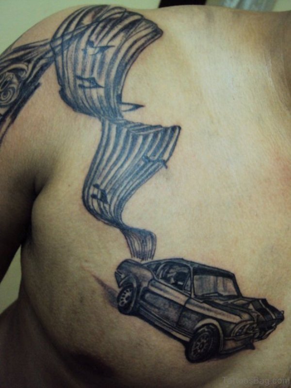 Black Musical Car Tattoo