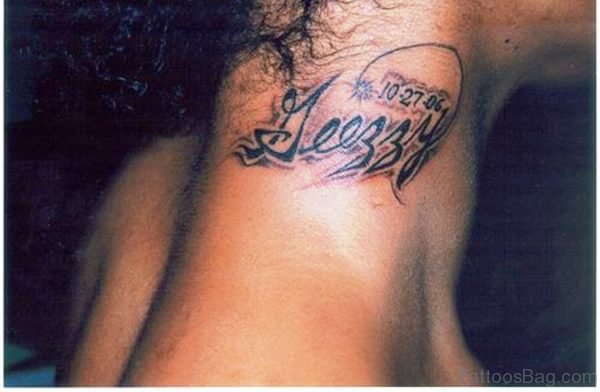 Black Name Letter Tattoo