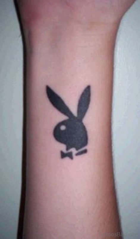 Black Rabbit Face Tattoo