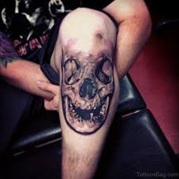 Black Scary Skull Tattoo