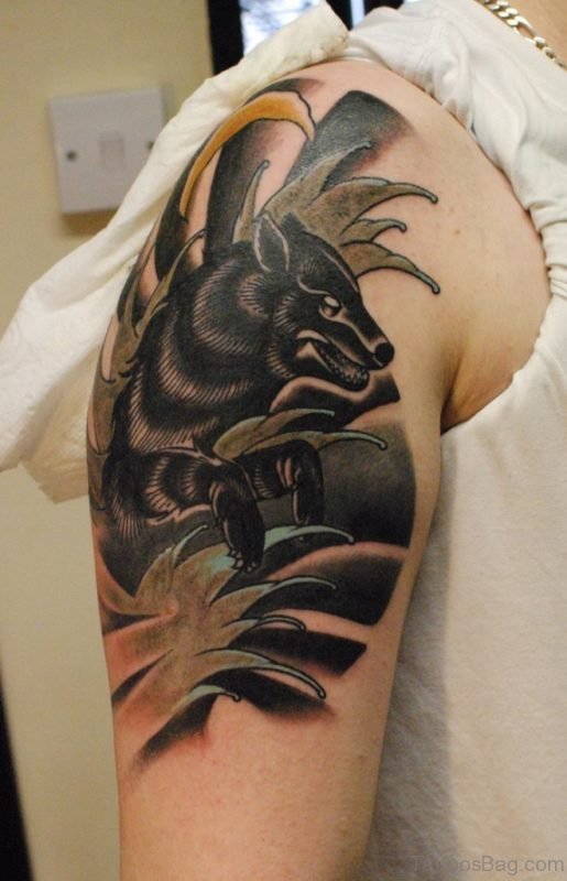 Black Wolf Tattoo Design