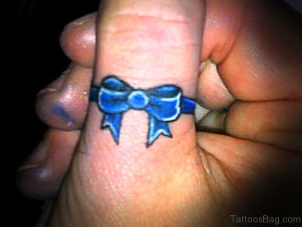 Blue Bow Tattoo