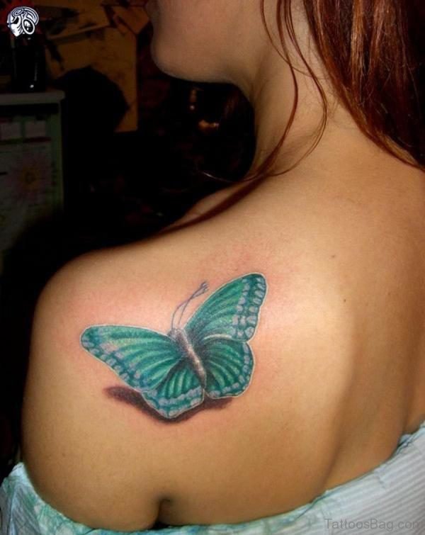 Blue Butterfly Tattoo 1