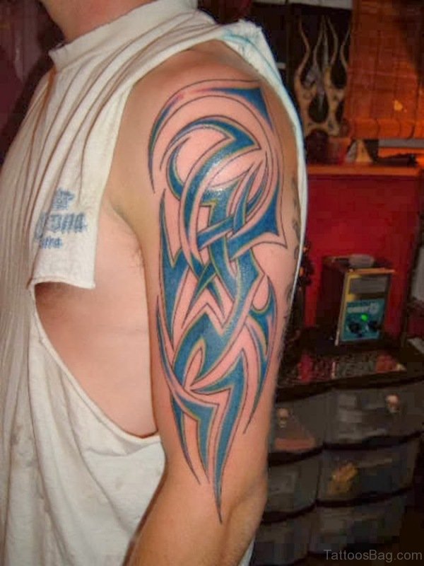 Blue Tribal Tattoo