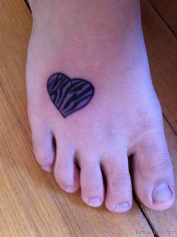 Blue Zebra Heart Tattoo