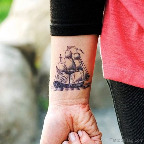 Boat Tattoo On Wrist