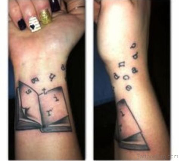 Book Alphabet Tattoo On Wrist