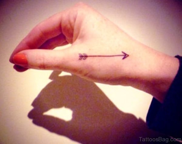 Brilliant Arrow Tattoo On Hand 
