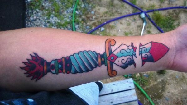 Brilliant Dagger Tattoo Design