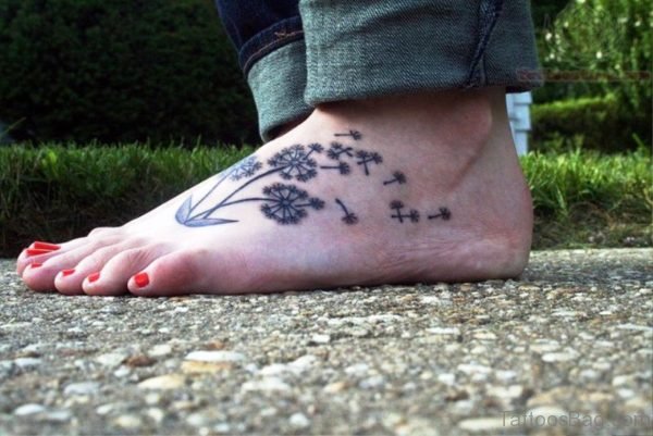 Brilliant Dandelion Tattoo On Foot
