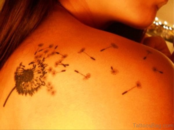 Brilliant Dandelion Tattoo On Shoulder