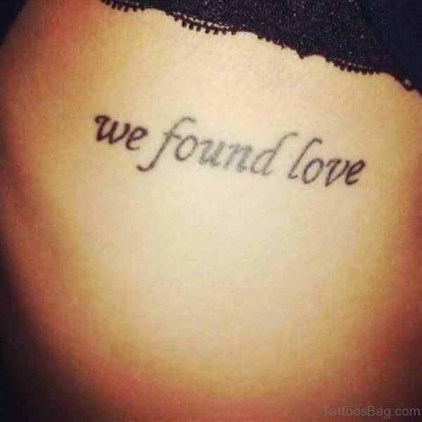 Brilliant Love Tattoo Wording On Rib Side