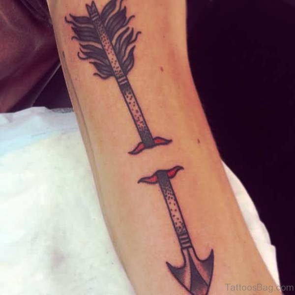 Broken Arrow Tattoo On Arm 