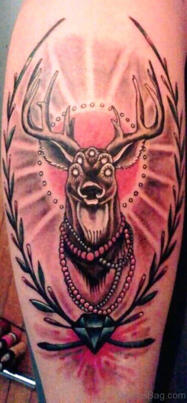 Buck With Diamond Tattoo Design