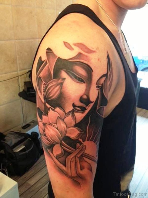 Buddha And Lotus Tattoo 1
