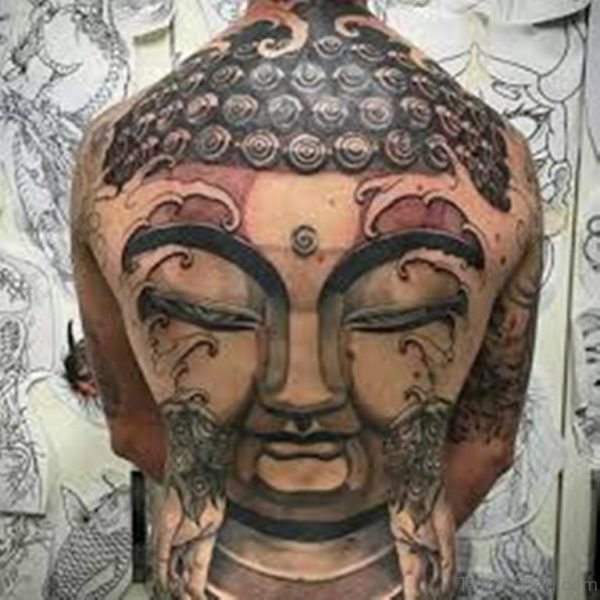 Buddha Face Tattoos on Back