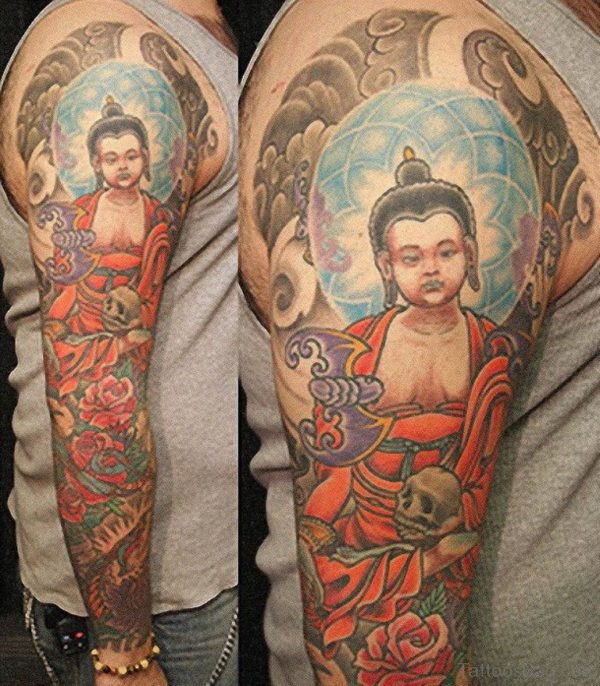 Buddha Tattoo Design For Full Sleeve