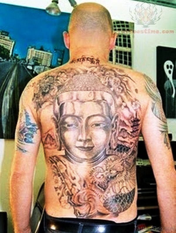 Buddha Tattoo On Back Photo