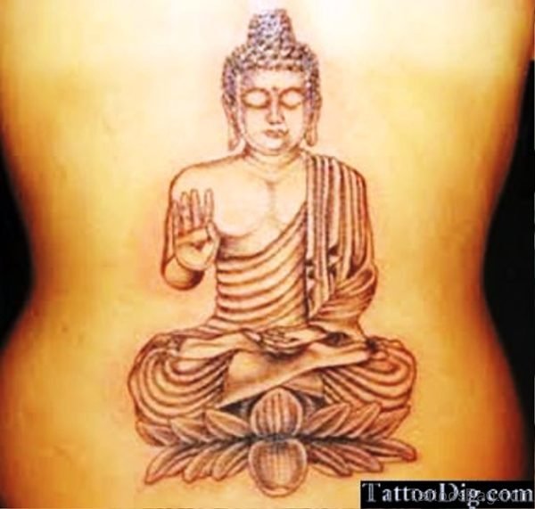 Buddha Tattoo On Back Pic