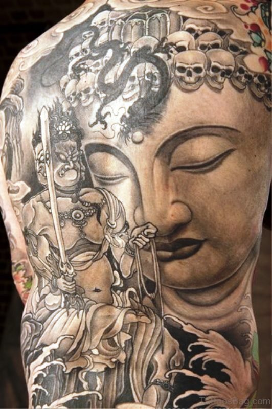 Buddha With Skulls On Back