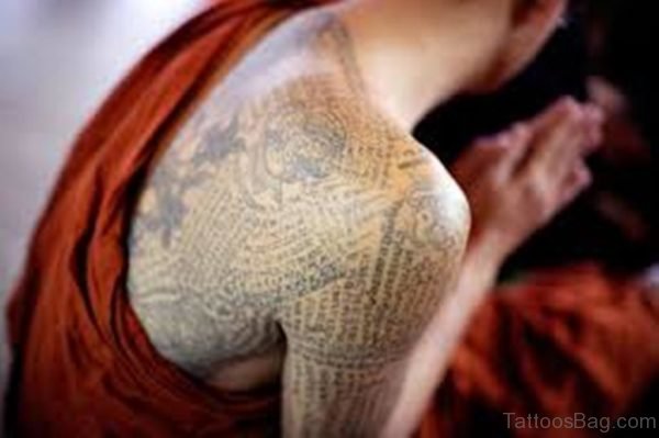 Buddhist Tattoo On Back 