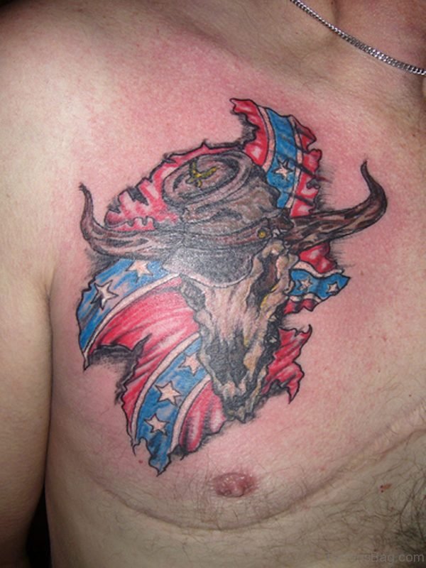 Bull And Flag Tattoo